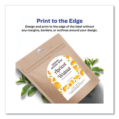 Textured Arched Print-to-the-edge Labels, Laser Printers, 3 X 2.25, White, 9/sheet, 10 Sheets/pack