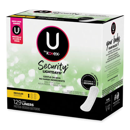 U By Kotex Security Lightdays Liners, Unscented, 129/pack