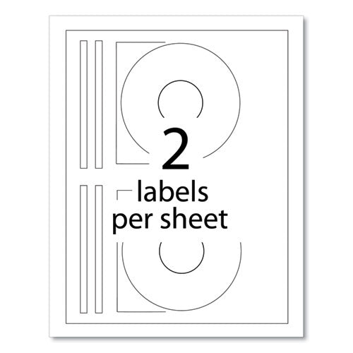 Inkjet Cd Labels, Matte White, 100/pack
