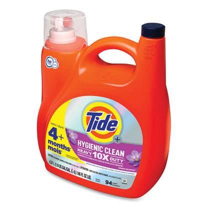 Hygienic Clean Heavy 10x Duty Liquid Laundry Detergent, Spring Meadow Scent, 146 Oz Pour Bottle, 4/carton