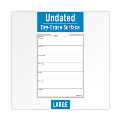 Wallmates Self-adhesive Dry Erase Weekly Planning Surfaces, 18 X 24, White/gray/orange Sheets, Undated