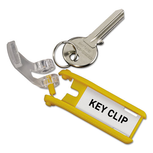 Key Tags For Locking Key Cabinets, Plastic, 1.13 X 2.75, Black, 6/pack