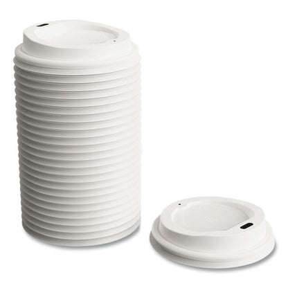 Plastic Hot Cup Lids, Fits 8 Oz Cups, White, 50/pack