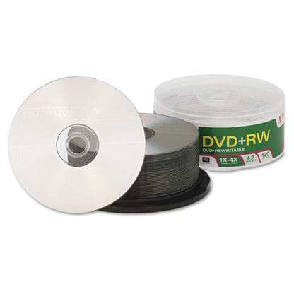 Dvd+rw Rewritable Disc, 4.7 Gb, 4x, Spindle, Silver, 30/pack