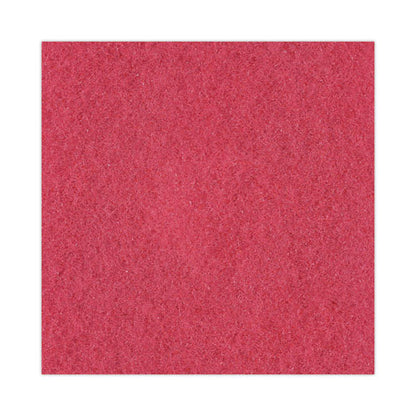 Buffing Floor Pads, 12" Diameter, Red, 5/carton