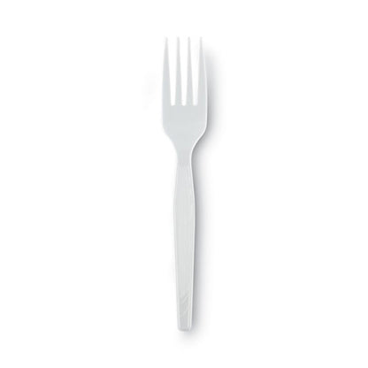 Plastic Cutlery, Heavy Mediumweight Forks, White, 1,000/carton