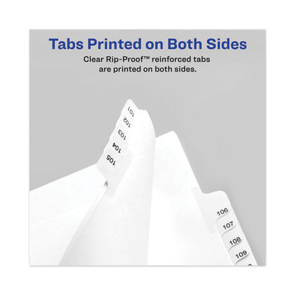 Avery-style Preprinted Legal Bottom Tab Divider, 26-tab, Exhibit C, 11 X 8.5, White, 25/pk