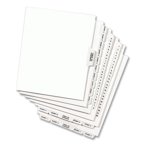Preprinted Legal Exhibit Side Tab Index Dividers, Avery Style, 10-tab, 52, 11 X 8.5, White, 25/pack, (1052)