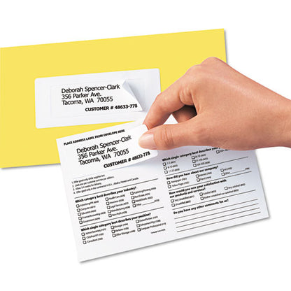 Send And Reply Piggyback Labels, Inkjet/laser Printers, 1.63 X 4, White, 12/sheet, 20 Sheets/pack
