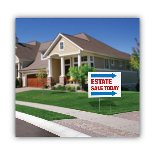 Stake Sign, Blank White, Includes Directional Arrows, 15 X 19