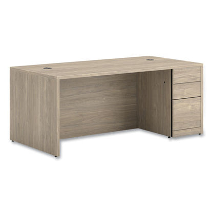 10500 Series Single Full-height Pedestal Desk, Right: Box/box/file, 72" X 36" X 29.5", Kingswood Walnut