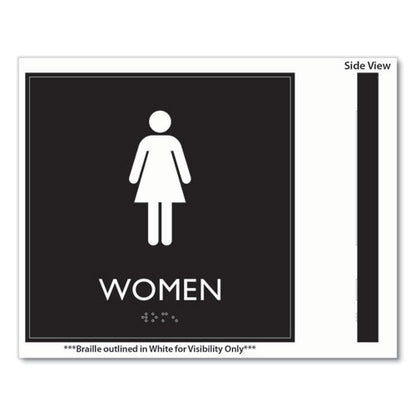 Ada Sign, Women, Plastic, 8 X 8, Clear/white