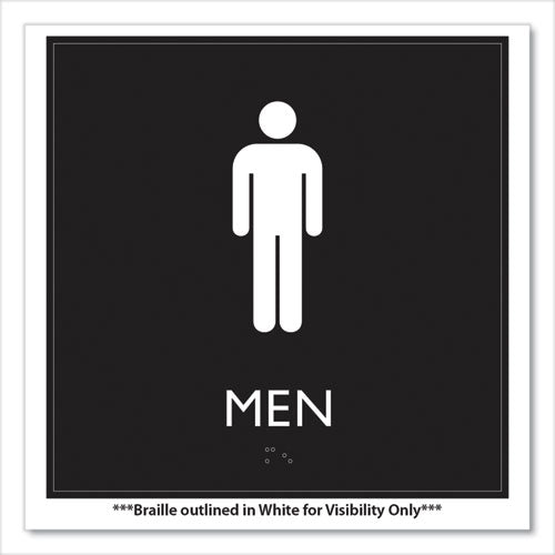 Ada Sign, Men, Plastic, 8 X 8, Clear/white