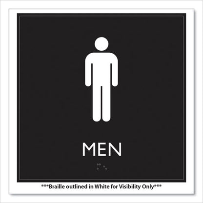 Ada Sign, Men, Plastic, 8 X 8, Clear/white