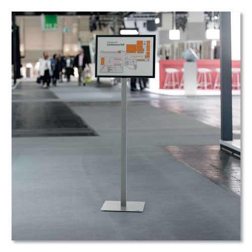 Info Basic Floor Stand, 55.31" Tall, Black Stand, 11 X 17 Face