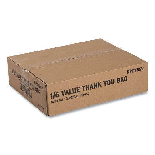 Thank You Bags, 11.5" X 20" X 20", Red/white, 775/carton