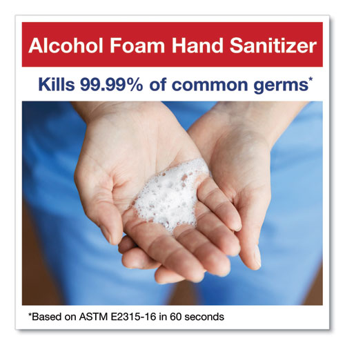 Alcohol Foam Hand Sanitizer, 18 Oz Pump Bottle, Unscented, 6/carton