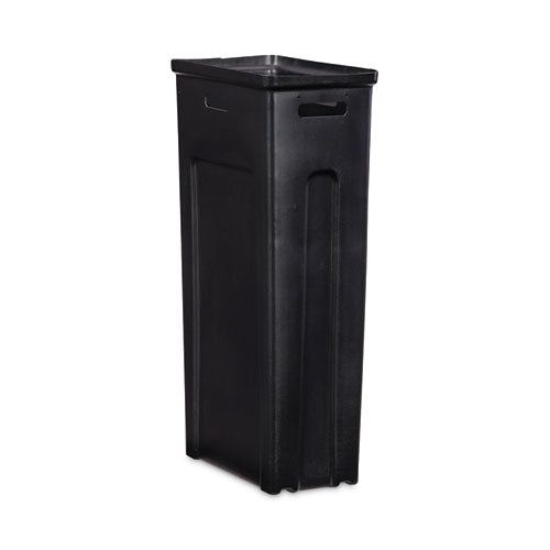 Sustain Decorative Refuse With Recycling Lid, 15 Gal, Metal/plastic, Black/green