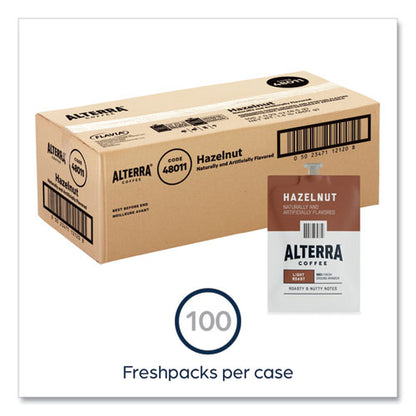 Alterra Hazelnut Coffee Freshpack, Hazelnut, 0.23 Oz Pouch, 100/carton