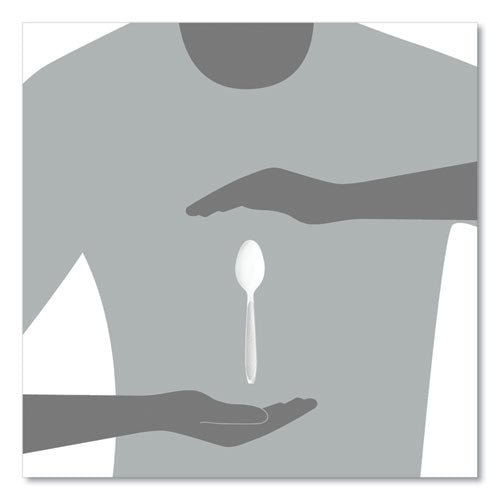 Impress Heavyweight Full-length Polystyrene Cutlery, Teaspoon, White, 100/box