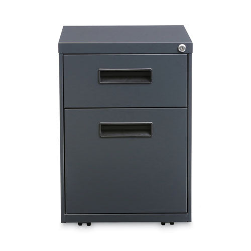 File Pedestal, Left Or Right, 2-drawers: Box/file, Legal/letter, Charcoal, 14.96" X 19.29" X 21.65"