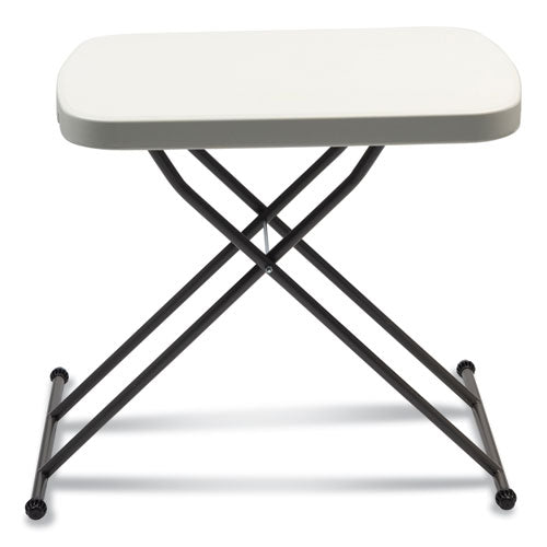 Height-adjustable Personal Folding Table, Rectangular, 26.63" X 25.5" X 25" To 36", White Top, Dark Gray Legs