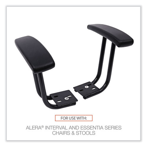 Optional Fixed Height T-arms For Alera Essentia And Interval Series Chairs, Black, 2/set