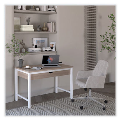 Modern Writing Desk, 47.24" X 23.62" X 29.92", Beigewood/white