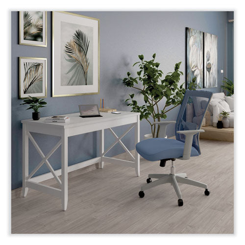 Mesh Back Fabric Task Chair, Supports Up To 275 Lb, 17.32" To 21.1" Seat Height, Seafoam Blue Seat/back