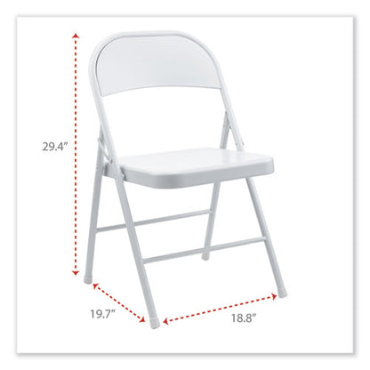 Armless Steel Folding Chair, Supports Up To 275 Lb, Gray Seat, Gray Back, Gray Base, 4/carton