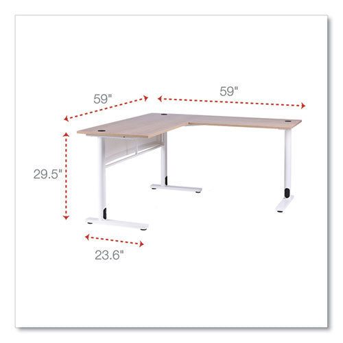 L-shaped Writing Desk, 59.05" X 59.05" X 29.53", Beigewood/white