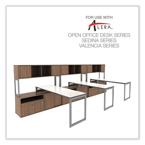 Alera Open Office Desk Series Low File Cabinet Credenza, 2-drawer: Pencil/file, Legal/letter, 1 Shelf,walnut,29.5x19.13x22.88