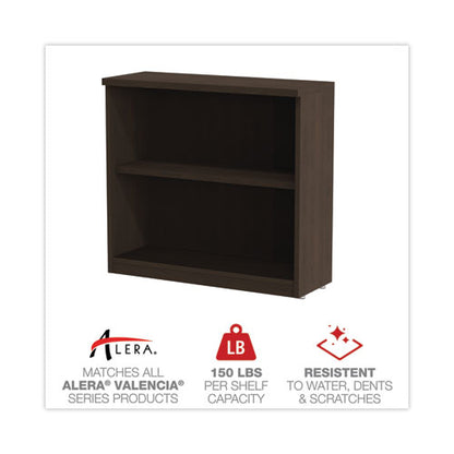 Alera Valencia Series Bookcase, Two-shelf, 31.75w X 14d X 29.5h, Espresso