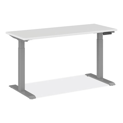 Adaptivergo Sit-stand Three-stage Electric Height-adjustable Table With Memory Controls, 60” X 24” X 30" To 49", White