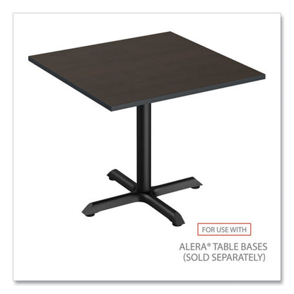 Reversible Laminate Table Top, Square, 35.38w X 35.38d, Espresso/walnut