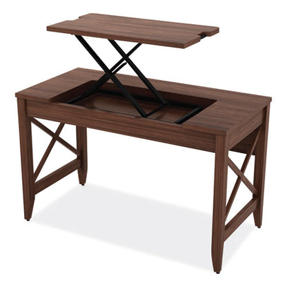 Sit-to-stand Table Desk, 47.25" X 23.63" X 29.5" To 43.75", Modern Walnut
