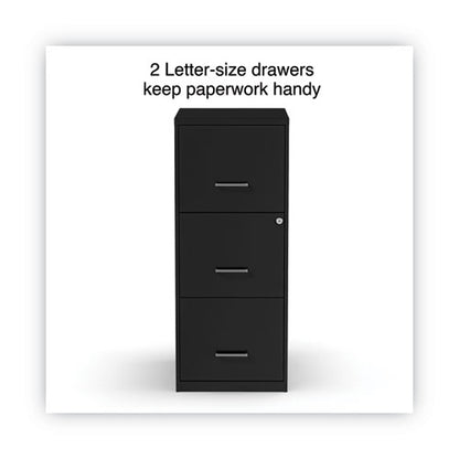 Soho Vertical File Cabinet, 3 Drawers: File/file/file, Letter, Black, 14" X 18" X 34.9"