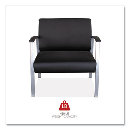 Alera Metalounge Series Bariatric Guest Chair, 30.51" X 26.96" X 33.46", Black Seat, Black Back, Silver Base
