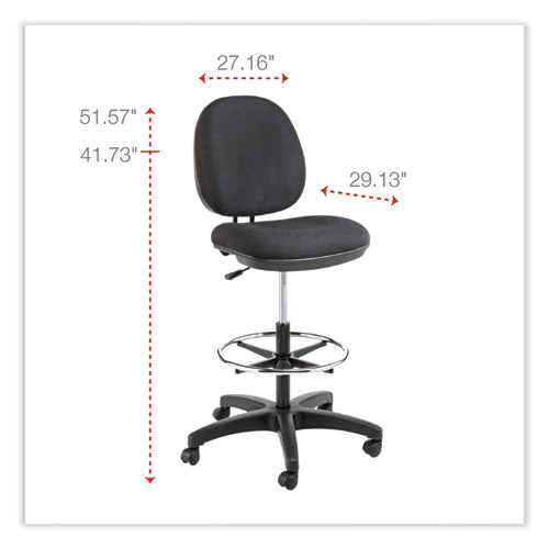 Alera Interval Series Swivel Task Stool, Supports Up To 275 Lb, 23.93" To 34.53" Seat Height, Black Fabric