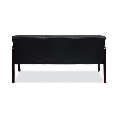 Alera Reception Lounge Wl 3-seat Sofa, 65.75w X 26d.13 X 33h, Black/mahogany