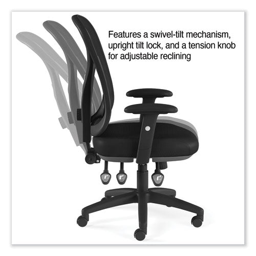 Alera Aeson Series Multifunction Task Chair, Supports Up To 275 Lb, 15" To 18.82" Seat Height, Black Seat/back, Black Base