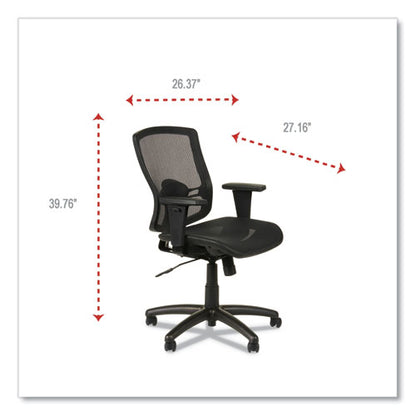 Alera Etros Series Suspension Mesh Mid-back Synchro Tilt Chair, Supports Up To 275 Lb, 15.74" To 19.68" Seat Height, Black