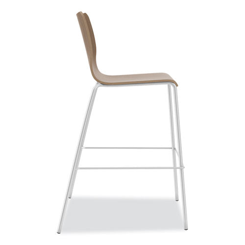 Ruck Laminate Task Stool, Supports Up To 300 Lb, 30" Seat Height, Pinnacle Seat/base, Silver Frame