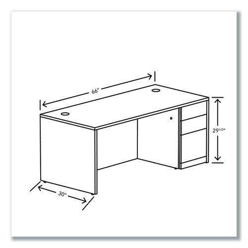 10500 Series Single Pedestal Desk, Right Pedestal: Box/box/file, 66" X 30" X 29.5", Pinnacle