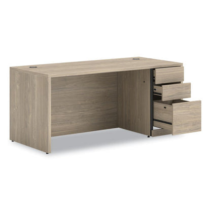 10500 Series Single Pedestal Desk, Right Pedestal: Box/box/file, 66" X 30" X 29.5", Kingswood Walnut