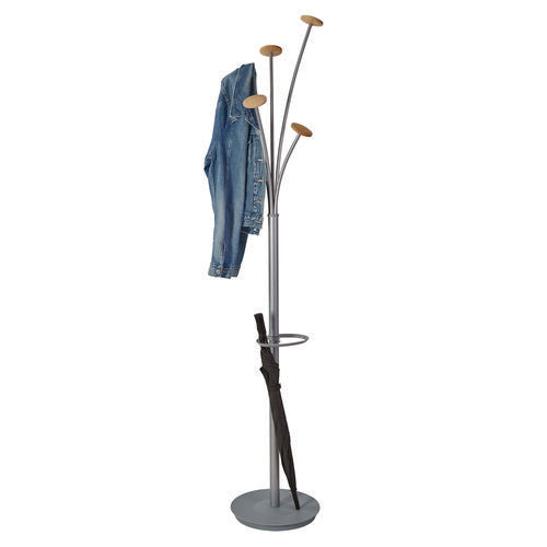 Festival Coat Stand With Umbrella Holder, Five Knobs, 13.97 X 14 X 73.62, Gray