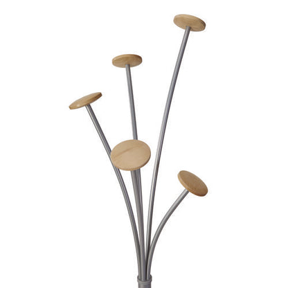 Festival Coat Stand With Umbrella Holder, Five Knobs, 13.97 X 14 X 73.62, Gray