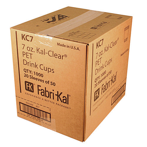 Kal-clear Pet Cold Drink Cups, 7 Oz, Clear, 1,000/carton