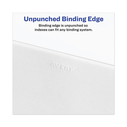 Avery-style Preprinted Legal Side Tab Divider, 26-tab, Exhibit V, 11 X 8.5, White, 25/pack, (1392)