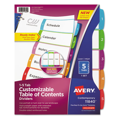 Customizable Table Of Contents Ready Index Multicolor Dividers, 12-tab, Jan. To Dec., 11 X 8.5, White, 6 Sets